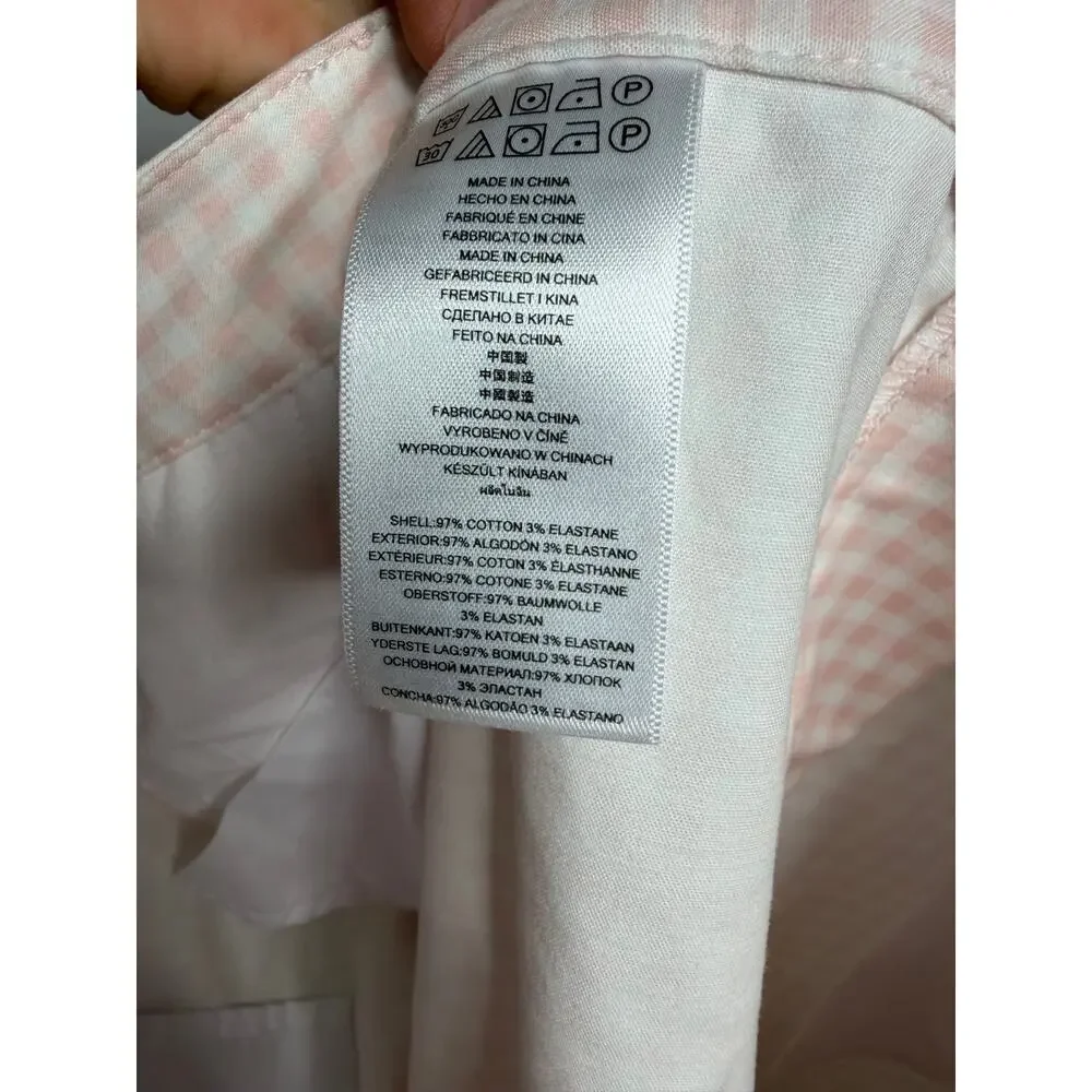 NEW Michael Kors Womens Pink White Gingham Pants Size 12